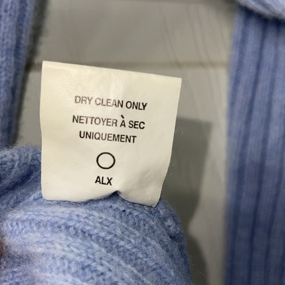 Columbia Lambswool Powder Blue and Gray Ribbed Mock Turtleneck Sweater Size M - Picture 6 of 6